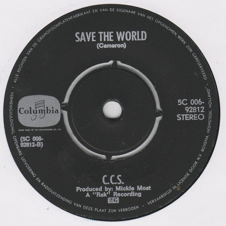 CCS : Tap Turns On The Water (7", Single, Ora)