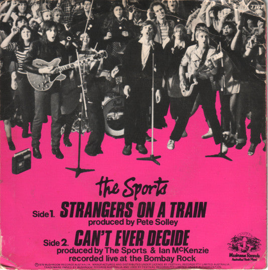 The Sports : Strangers On A Train (7", Single)