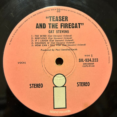 Cat Stevens : Teaser And The Firecat (LP, Album, Gat)