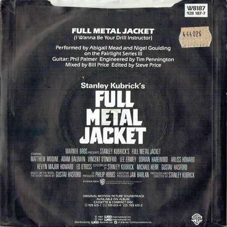Abigail Mead And Nigel Goulding : Full Metal Jacket (I Wanna Be Your Drill Instructor) (7", Single, Sil)