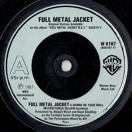 Abigail Mead And Nigel Goulding : Full Metal Jacket (I Wanna Be Your Drill Instructor) (7", Single, Sil)