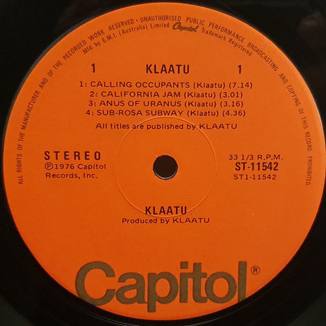 Klaatu : Klaatu (LP, Album)