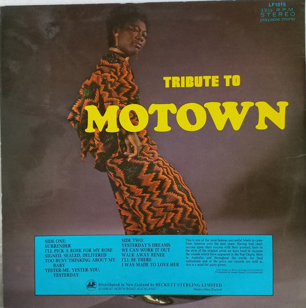 Various : Tribute To Motown (LP)
