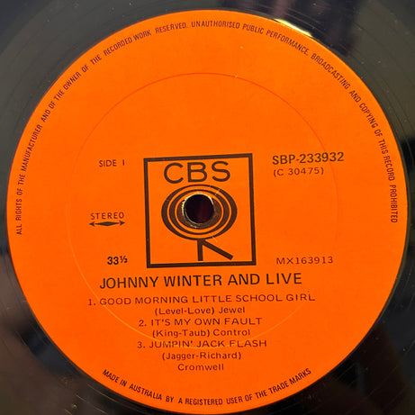 Johnny Winter And : Live Johnny Winter And (LP, Album)