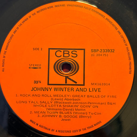 Johnny Winter And : Live Johnny Winter And (LP, Album)