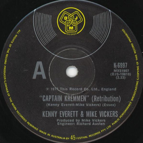 Kenny Everett & Mike Vickers : Captain Kremmen (7")