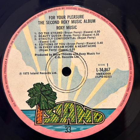 Roxy Music : For Your Pleasure (LP, Album, Gat)