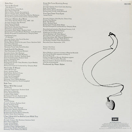 Linda Ronstadt : Heart Like A Wheel (LP, Album, RE)