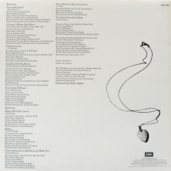 Linda Ronstadt : Heart Like A Wheel (LP, Album, RE)