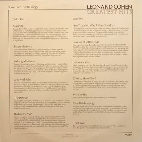Leonard Cohen : Greatest Hits (LP, Comp)
