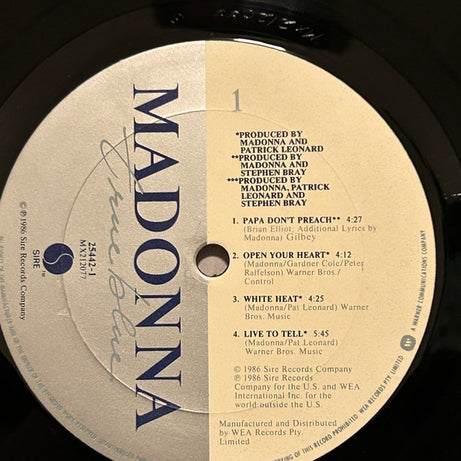 Madonna : True Blue (LP, Album)