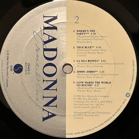 Madonna : True Blue (LP, Album)