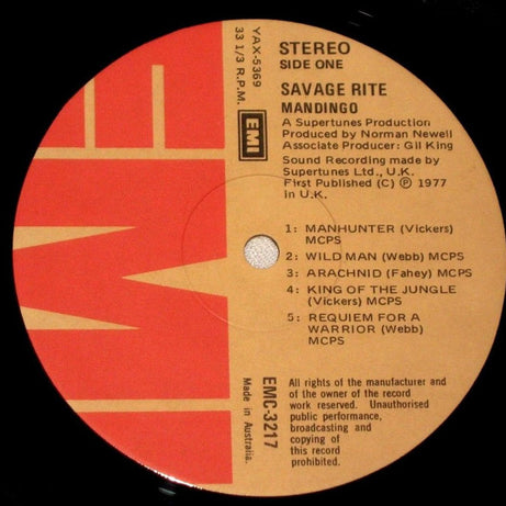 Mandingo (6) : Savage Rite (LP, Album)