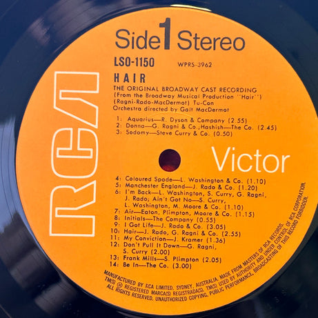 Various : Hair - The American Tribal Love-Rock Musical (The Original Broadway Cast Recording) (LP, Album, RE, Ora)