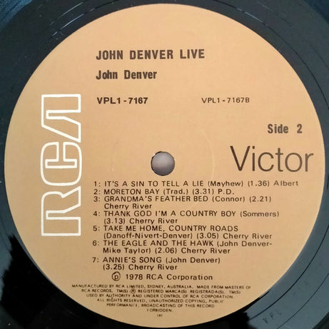 John Denver : Live At The Sydney Opera House (LP, Album, RE)