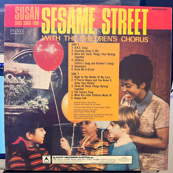 Susan Robinson With The Children's Chorus (2) : Susan Sings Songs From Sesame Street (LP, Album)