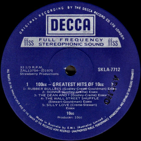 10cc : 100cc: Greatest Hits Of 10cc (LP, Comp)