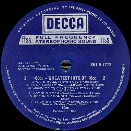 10cc : 100cc: Greatest Hits Of 10cc (LP, Comp)