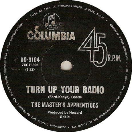 The Master's Apprentices : Turn Up Your Radio (7", Single)