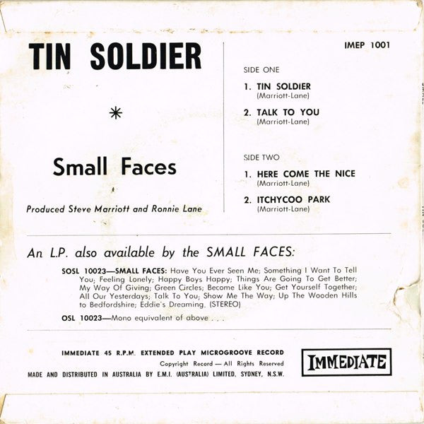 Small Faces : Tin Soldier (7", EP)