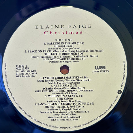 Elaine Paige : Christmas (LP)
