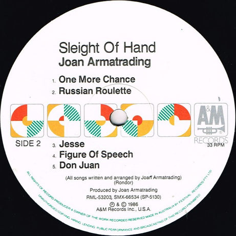 Joan Armatrading : Sleight Of Hand (LP, Album)