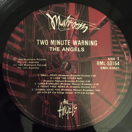 The Angels : Two Minute Warning (LP, Album)