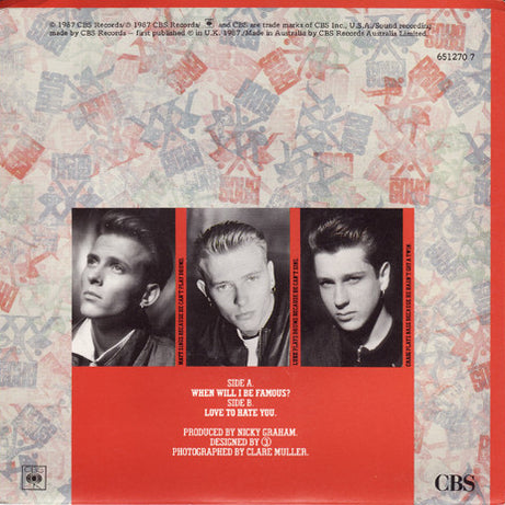 Bros : When Will I Be Famous? (7", Single)