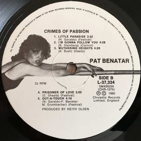 Pat Benatar : Crimes Of Passion (LP, Album)