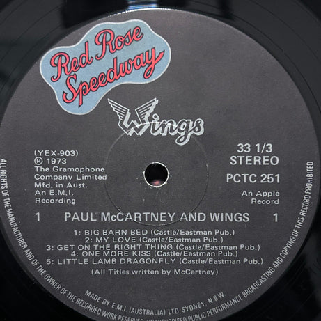Paul McCartney And Wings* : Red Rose Speedway (LP, Album, Gat)
