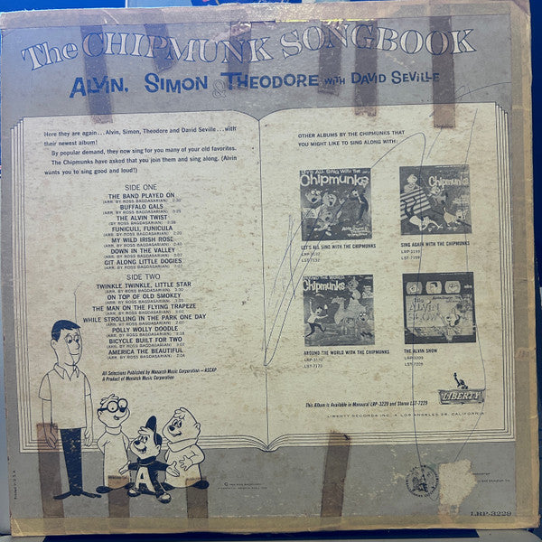 The Chipmunks, David Seville : The Chipmunk Songbook (LP, Album, Mono)
