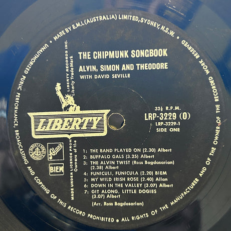 The Chipmunks, David Seville : The Chipmunk Songbook (LP, Album, Mono)