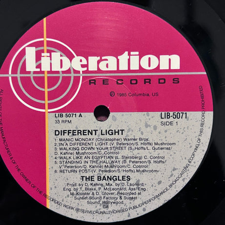 Bangles : Different Light (LP, Album)
