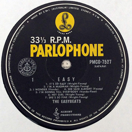 The Easybeats : Easy (LP, Album, Mono)