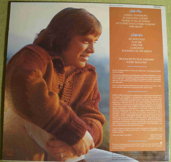 José Feliciano : Romance In The Night (LP, Album)
