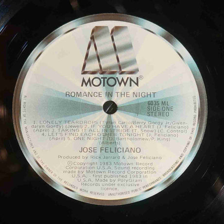 José Feliciano : Romance In The Night (LP, Album)