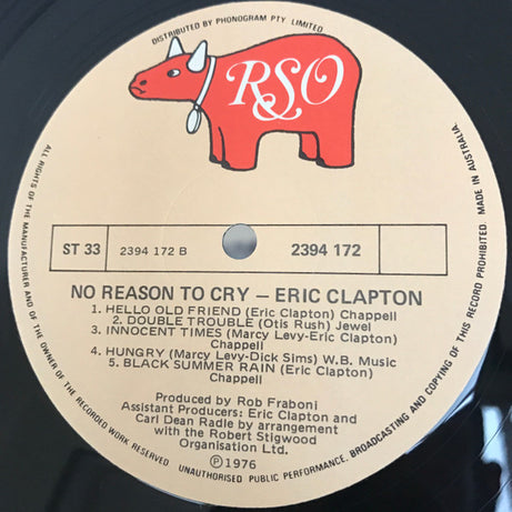 Eric Clapton : No Reason To Cry (LP, Album)