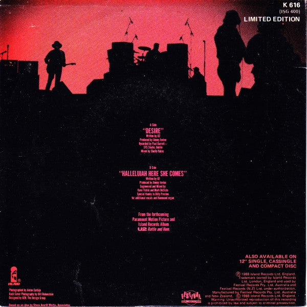 U2 : Desire (7", Single, Ltd, Gat)