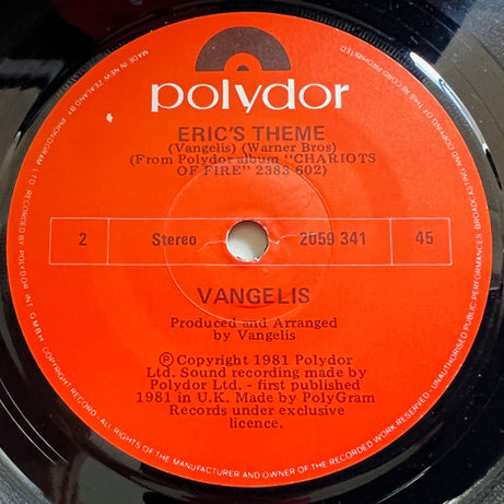 Vangelis : Chariots Of Fire (7", Single)