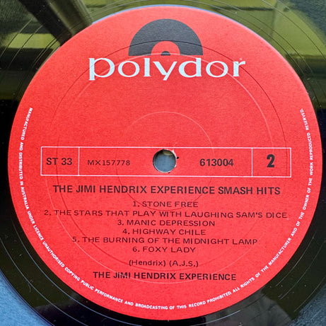 The Jimi Hendrix Experience : Smash Hits (LP, Comp, RE)