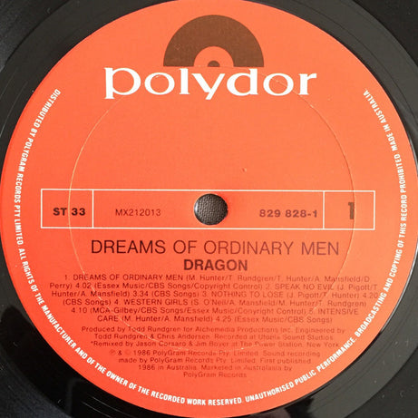 Dragon (5) : Dreams Of Ordinary Men (LP, Album)