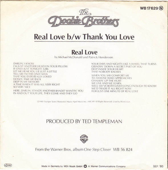 The Doobie Brothers : Real Love (7", Single)