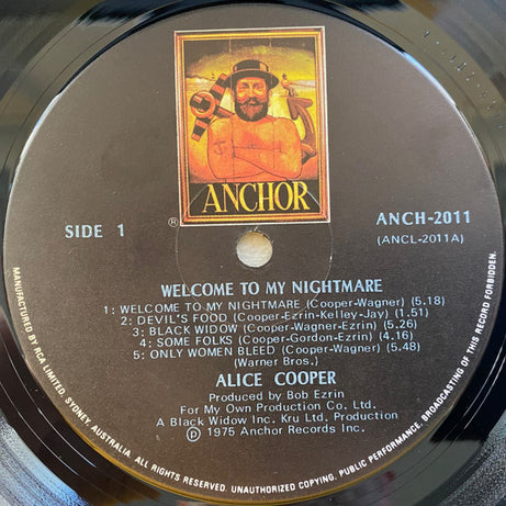 Alice Cooper (2) : Welcome To My Nightmare (LP, Album, RE, Bla)