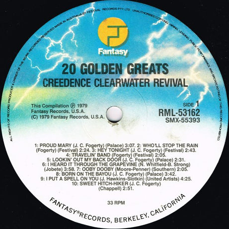 Creedence Clearwater Revival : 20 Golden Greats (LP, Comp, RP)