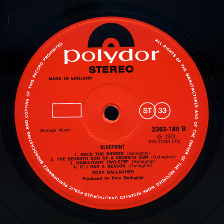 Rory Gallagher : Blueprint (LP, Album)