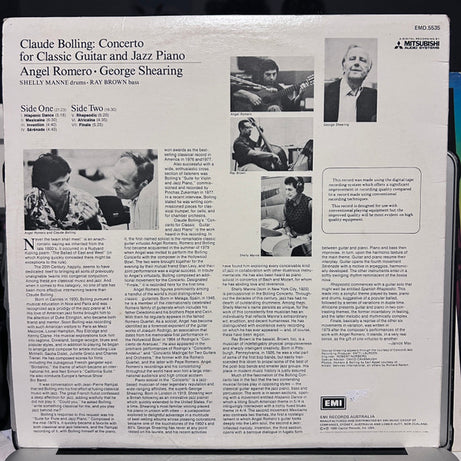 Claude Bolling, Angel Romero (2) · George Shearing, Shelly Manne · Ray Brown : Concerto For Classic Guitar And Jazz Piano (LP, Album)