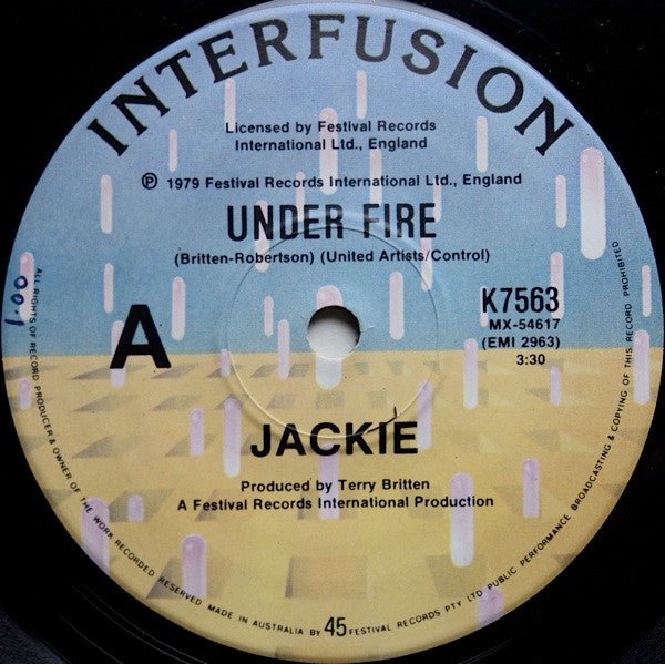Jackie (7) : Under Fire (7", Single)