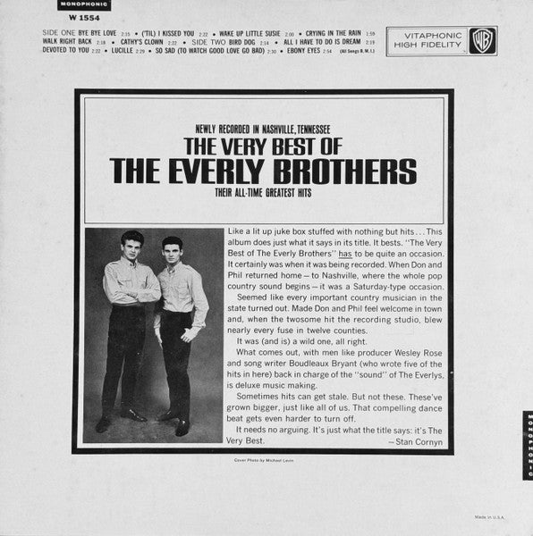 The Everly Brothers* : The Very Best Of The Everly Brothers (LP, Album, Mono, RE, San)