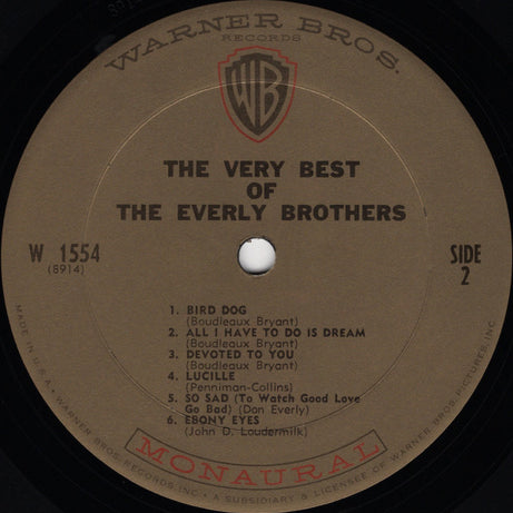 The Everly Brothers* : The Very Best Of The Everly Brothers (LP, Album, Mono, RE, San)