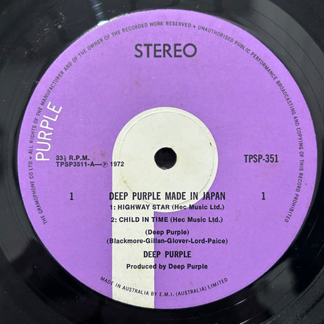 Deep Purple : Made In Japan (2xLP, Album, Gat)